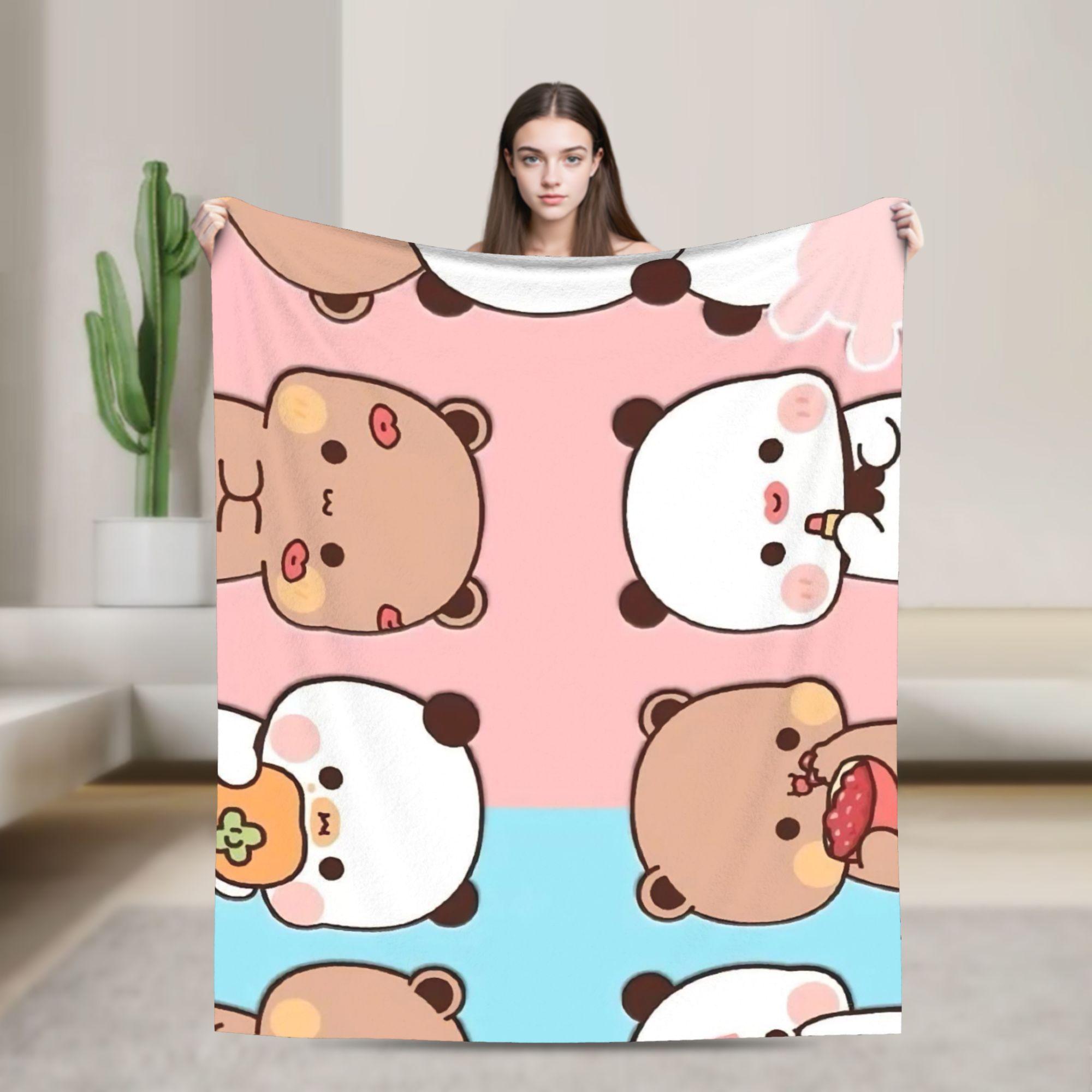 

Cartoon Panda Bubu Dudu Blankets Flannel Summer Multifunction Super Soft Throw Blanket for Sofa Couch Quilt 100x150cm