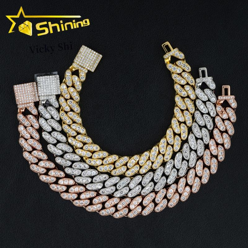 Worldwide Shipping Cheapest Price 12MM CZ Cuban Link Chain Fashon Iced Out Brass Hip Hop Men Cuban Link Necklace