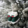Red Fabric Small Boots Pendant Christmas Ornament Christmas Eve Gift Christmas Tree Car Pendant Decoration