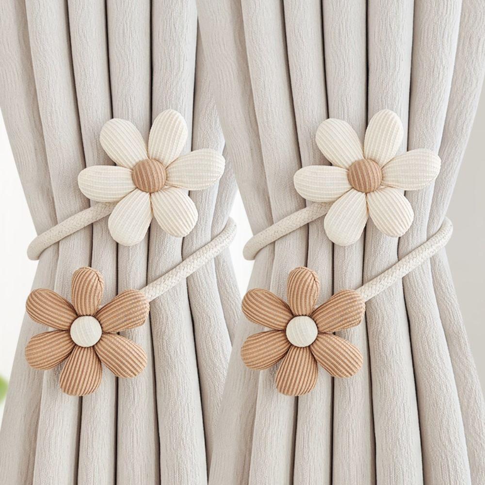 2PCS Curtain Holder Curtain Buckle INS Style Curtain Clip Flower Curtain Tieback  Home Decor