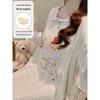 Spring & Autumn Maternity Slimming Long Sleeve Round Neck Princess Nightdress with Breast Pads, Wearable Outdoors