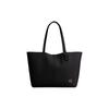 North 32 Metall-Logo genarbtes Leder-Tragetasche Damen-Tote Messing Schwarz CR664-B4BK