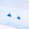 Creative New Fashion 925 Sterling Silver Jewelry Blue Triangle Geometry Snow Mountain Fresh Cute Female Stud Earrings