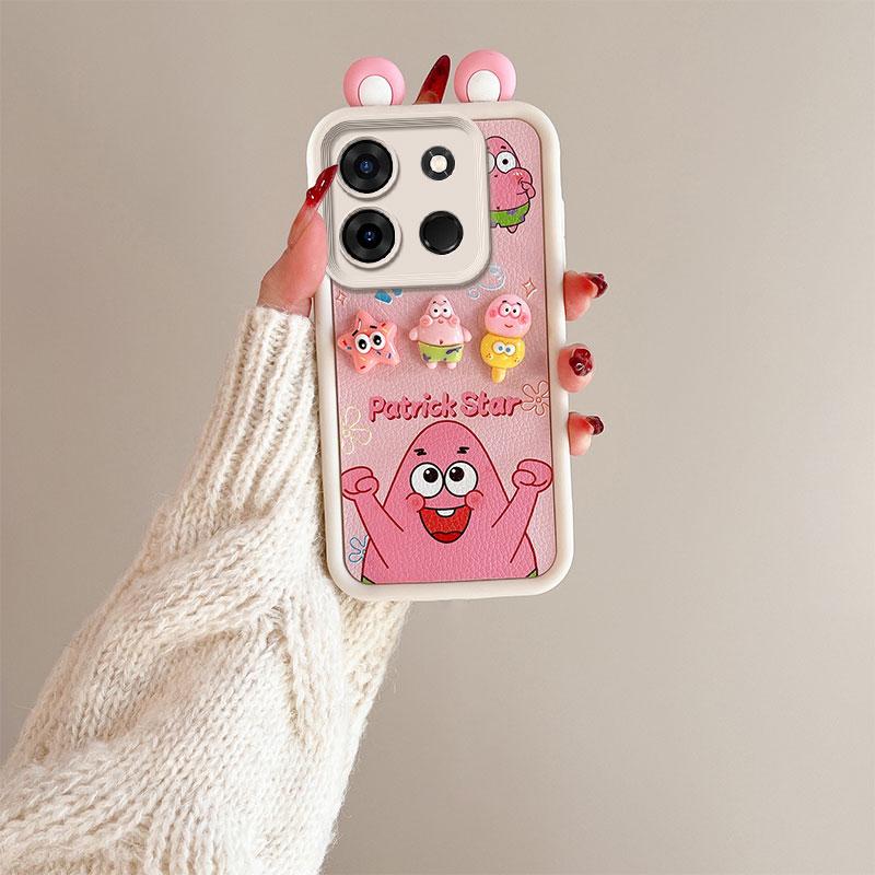 KEYSION Cute Ear 3D Cartoon Case for TECNO Spark Go 2023 Pop 7 Pro with Bracelet Silicone Shockproof Phone Cover for Infinix Smart 7