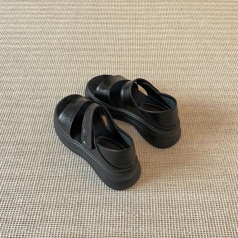 French Retro Bag Heel with Platform Sandals Women's New Summer Flat Bottom Is Easy To Wear, Not Tired, Wear Roman Shoes Outside
