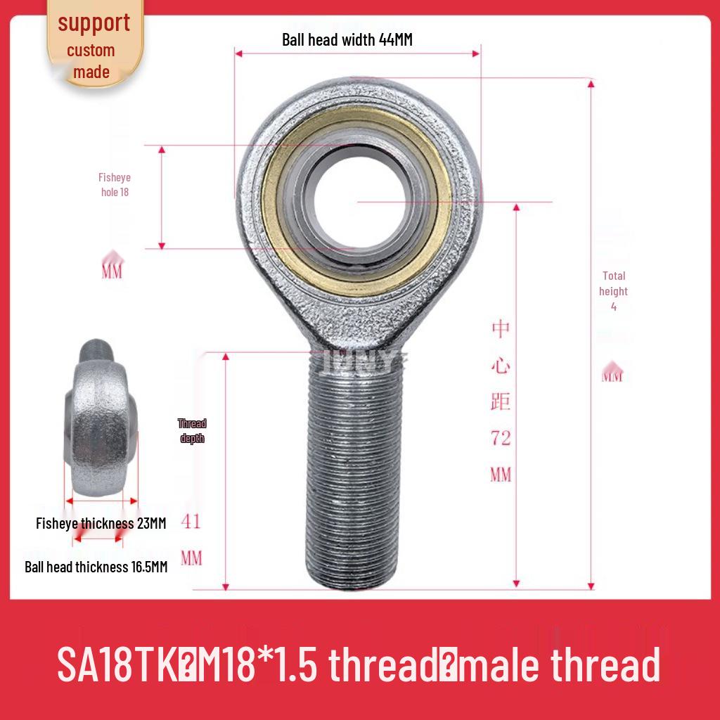 Spherical Plain Bearings: Universal Joint Ball Joint Rod End, Internal SI, External SA, Sizes 5-40