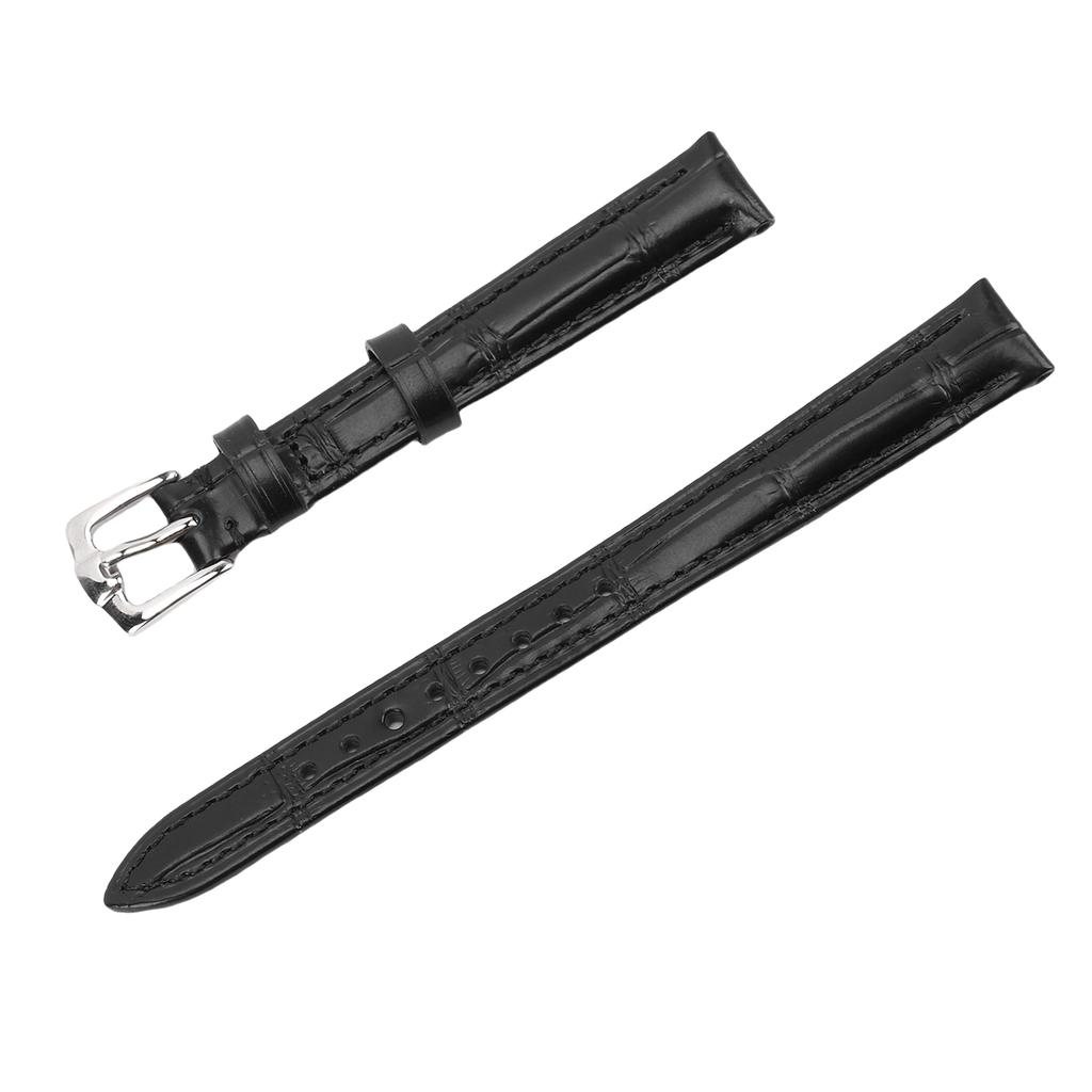 Skórzany Pasek do Zegarka Wodoodporny Wzór Krokodyla Kolor Czarny Skórzana Bransoleta Zamienna do Zegarka 12x10