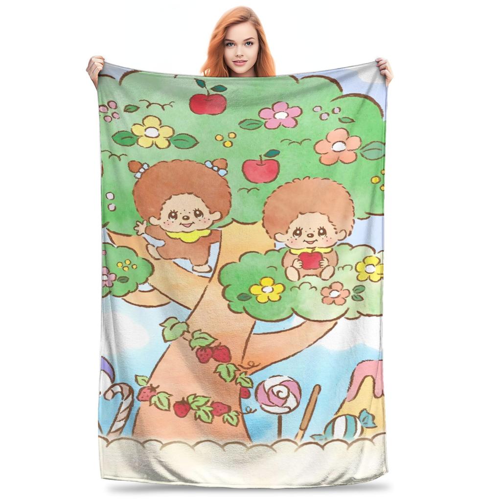 Monchhichi Decke Qualität Weich Bettwäsche Überwürfe Winter Mädchen Jungen Outdoor Lustige Tagesdecke