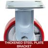 4 Pack 6 x 2 Inch Caster Wheels 2 Rigid and 2 Swivel Casters with Side Brake Polyurethane Iron Core Plate 1000LBS Capacity Per Wheel
