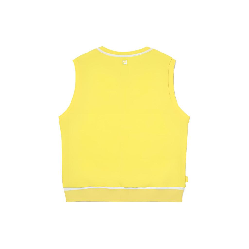 FILA Letter Print Striped V-Neck Vest Unisex vest Yellow FS2VTF1331X-LLE