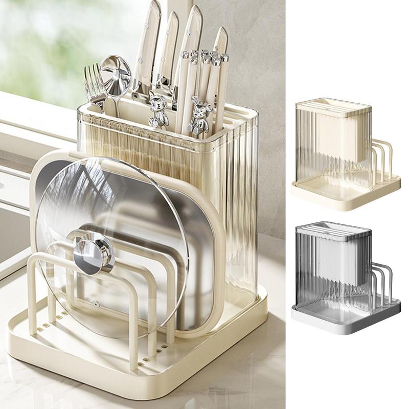 Cutter Block Holder Chopstick Holder Cutter Rack Household Organizing Rack Kitchen Storage Supplies Holds Spoon Pot Lid