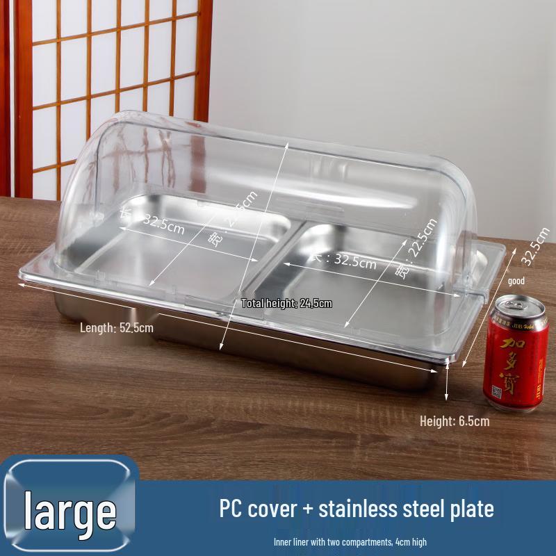Shengjia Dustproof Stainless Steel Buffet Display Tray with Flip Lid