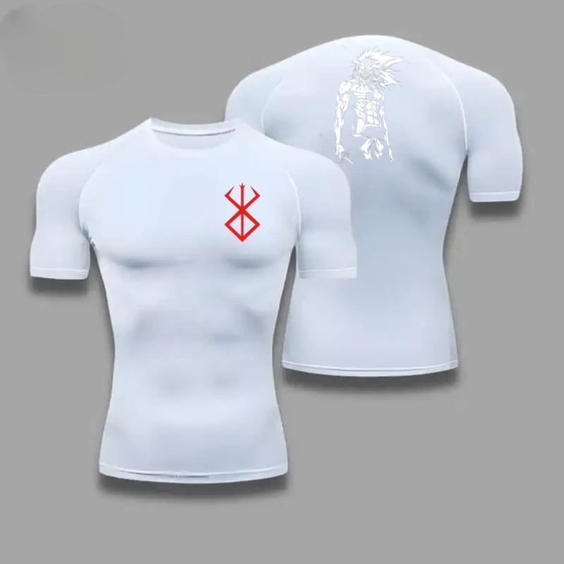 Guts Clothing Fitness Compression Running T-Shirt Men Tops Bat Printing T Shirts Quick-Drying Gym Sportswear Jersey Tee for Male