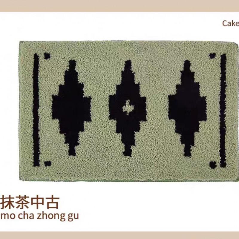 Soft Faux Wool Bath Mat Bathroom Entryway Non-Slip Floor Rug Modern Minimalist Style Washable Plush Doormat