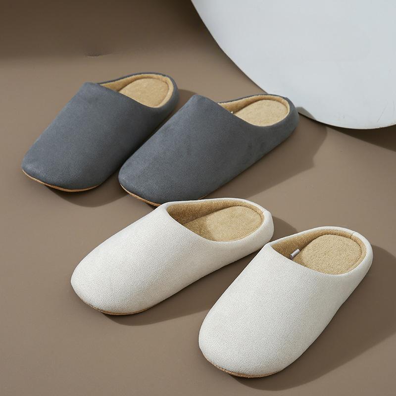 Japanischer Stil Home Silent Soft-Sole Hausschuhe Paar Home Office Rutschfeste Hausschuhe Damen Vier-Jahreszeiten-Holzboden Herren