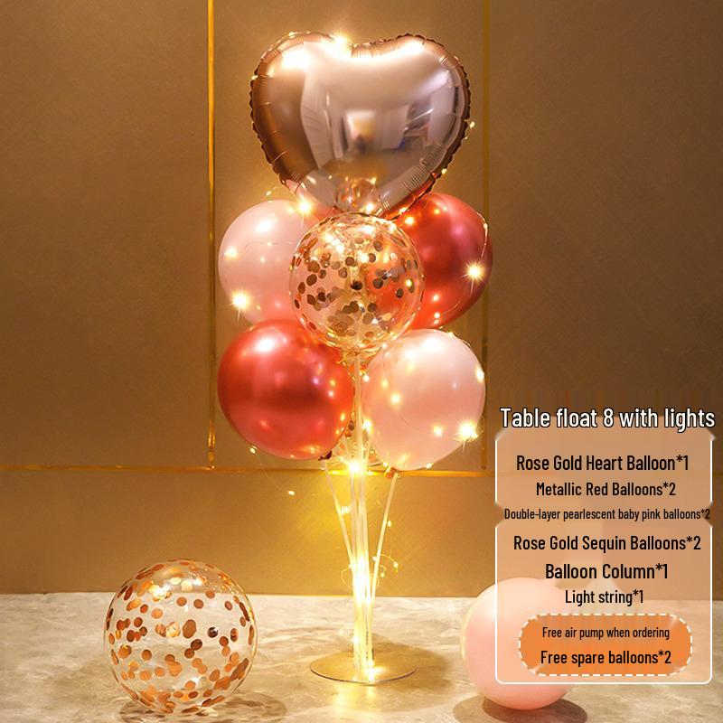 Glowing Balloon Column Stand for Birthday, Party, Shop Opening, or Proposal Decorations