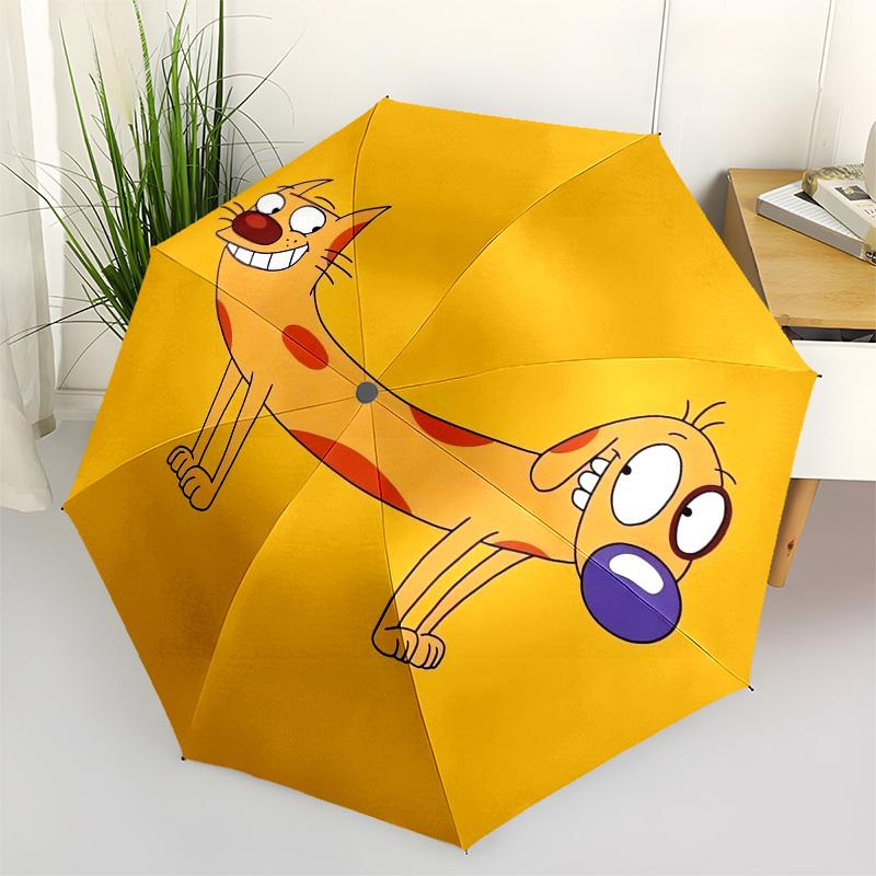 

1pc Cartoon Cat and Dog Umbrella with Plastic Handle,Suitable for All Seasons Home Travel Outdoor UmbrellaFP084