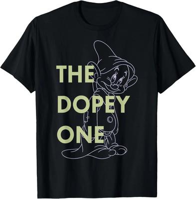 Hot Fashion Snow White The Dopey One Outlined Graphic T-Shirt T-Shirt S-4XL Four Seasons Unisex