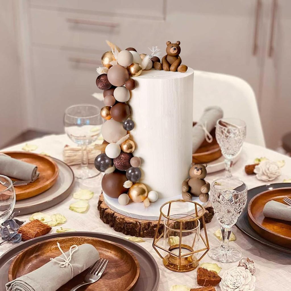 56 PCS Ball Cake Picks Colorful Ball Shaped Cake Topper Pearl Balls Cupcake Cake Insert Topper for Wedding Birthday Party