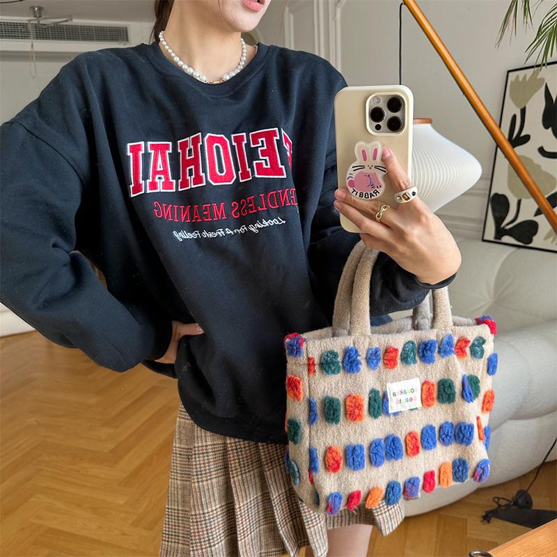 Plüsch-Beuteltasche, Damentasche, Umhängetasche, tragbare Umhängetasche, Einkaufs-Aufbewahrungstasche