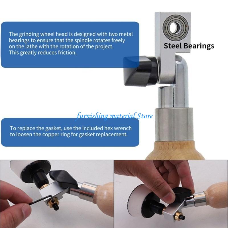 Y5GD Bowl Sander Sanding Block Lathe Tools with Hook Sanding Discs 1" 2" Backing Plates Foam Pads