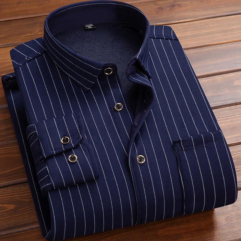 Cămașă Bărbați Flanel 2026 Toamnă Iarnă Masculin Mânecă Lungă Cămașă cu Pled Gros Căptușeală Polar Moale Casual Flanel Călduros Cămașă Elegantă Masculin