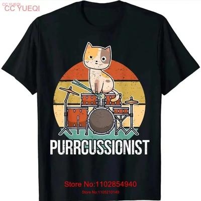 Funny Percussion Drummer Drumming Drums Saying I Kitten Cat T Shirt Size S 5XL Vintage Washed Streetwear Slightly Fashion