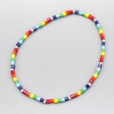 BONBEAU Rainbow Delica Beads Bracelet Rainbow Color Delica Beads Layered Bracelet
