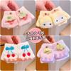 Autumn and winter cartoon fruit children's flip gloves open fingers outdoor cold-proof boys and girls baby children half-finger warm gloves