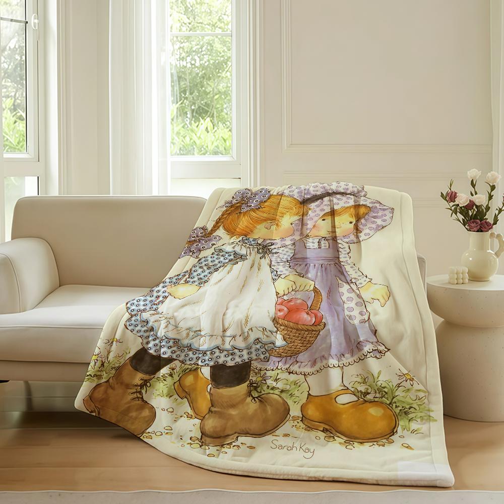 Cartoon schattige Sarah Kay Deken Voor Bank Kantoor Bed Vliegtuig Reizen Slapen Lezen Ontspannen Kamperen Zacht En Warm