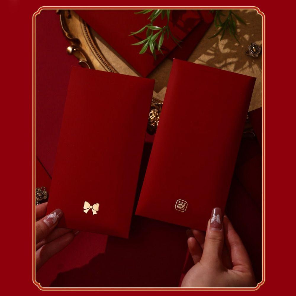 6Pcs Chinese Style Red Packets Spring Festival 2026 Luck Money Bag Creative Red Envelopes