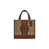 Dempsey 22 Schriftzug-Logo Streifenmuster Stoff und Leder Tragetasche Damen Tragetaschen Elefantengrau Braun C8417-IMVGB