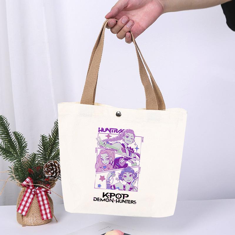 Anime Cartoon Print Student Commuting Trend Handbag Casual Lightweight Canvas Shoulder Bag