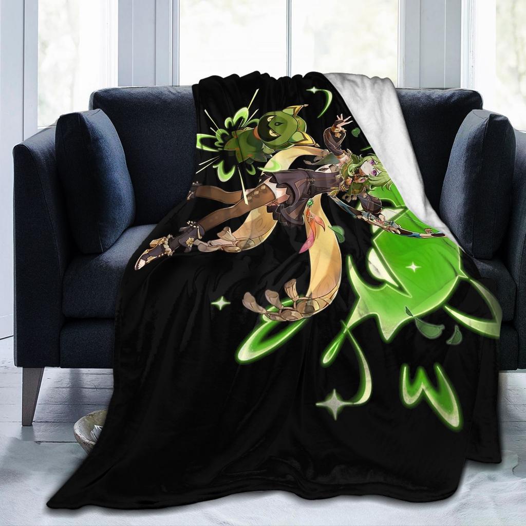 Genshin Impact Collei Wish Gacha Velvet Throw Fashion Blankets Splash Art for Bedding Knitted Fashion Blanket Travel Super Soft Multi-functi