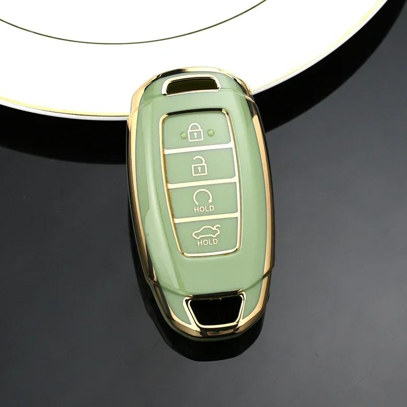 Auto Key Fob Shell For Hyundai I30 Ix35 KONA Encino Solaris Azera Grandeur Ig Accent Santa Fe Palisade TPU Car Key Case Cover