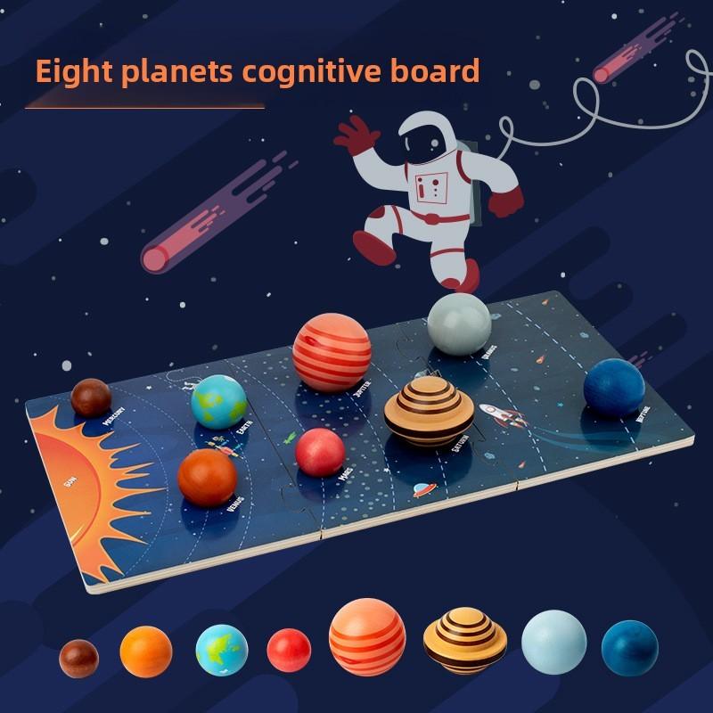 Montessori Childrens Planet Puzzle Wood Learning Toy For Early Education