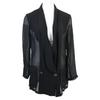 LORETTA CAPONI [Excellent Condition/2013 Model] 25-010-510-0008 100% Silk, Shell Button, Double-breasted, Sheer Jacket S blackUsed