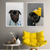 Fashion Black White Dog Poster Funny Animal Canvas Painting Decoration Nordic Wall Art Pictures Print Living Room Home Decor
