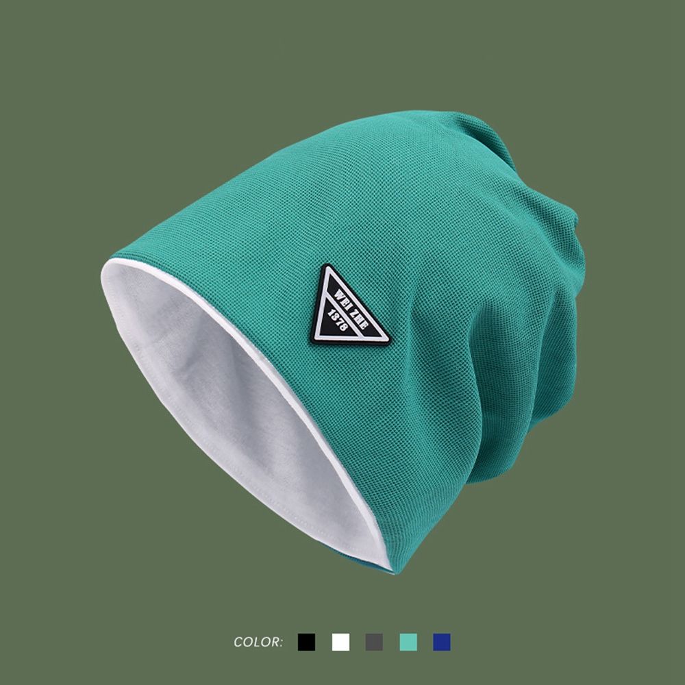 Label Autumn and Winter Solid Color Women Warm Cap Beanie Hat Korean Style Caps Knitted Hat