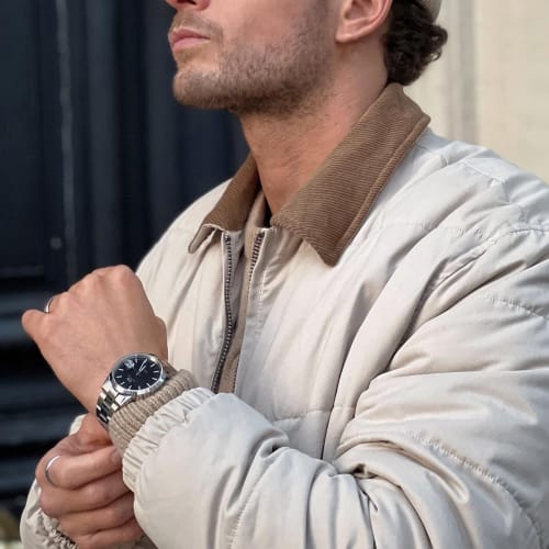 [Official Shop/2-Year Warranty/Official Import] Daniel Wellington DW Men's Iconic Link Automatic 40mm Watch, Stylish and Popular for Business, Self-Wi