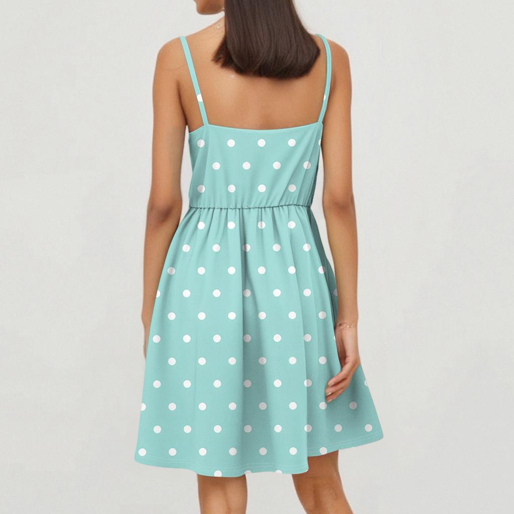 Women's Fashion Casual V Neck Casual Straps Sleeveless Floral Print Dresses