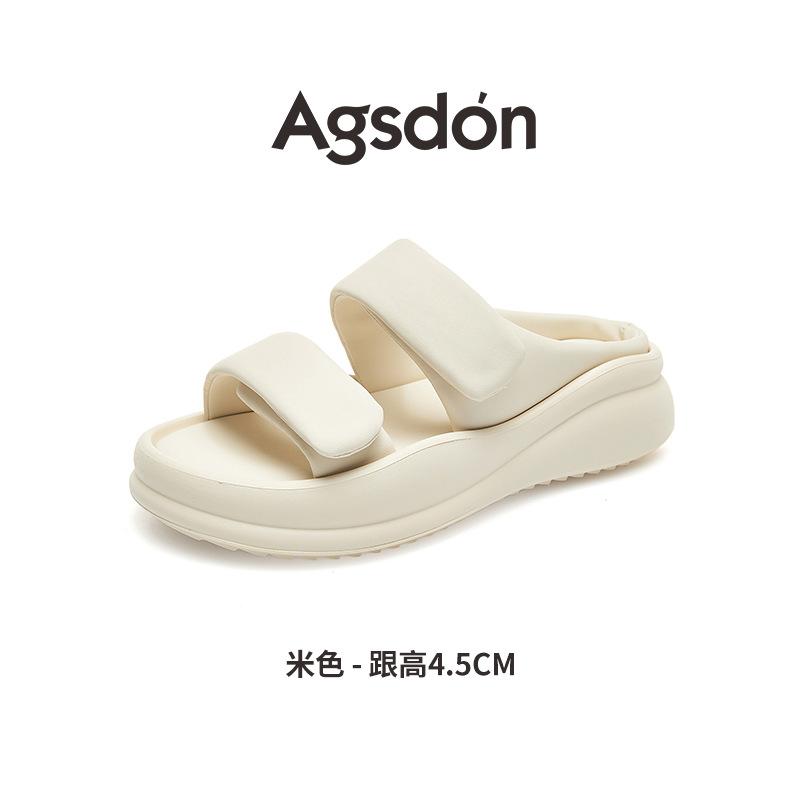 Augustine platform slippers women's new summer wear in 2025, a pedal of pink beach sandals with a skirt