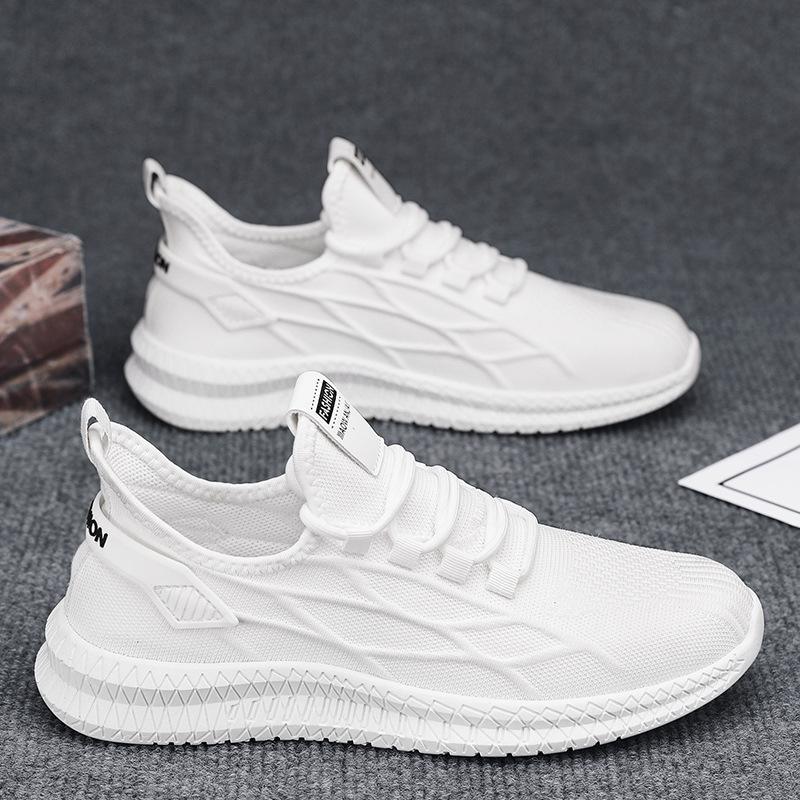 25 Years of New Mesh Breathable Men's Casual Shoes Fashion Trend Versatile White Sports Shoes Soft-soled Black Shoes