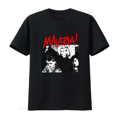 Malaria Retro Punk Band T-Shirt für Herren und Damen Vintage-Stil Hochwertiger Druck Einzigartiges Design Vintage-gewaschen Dehnbar