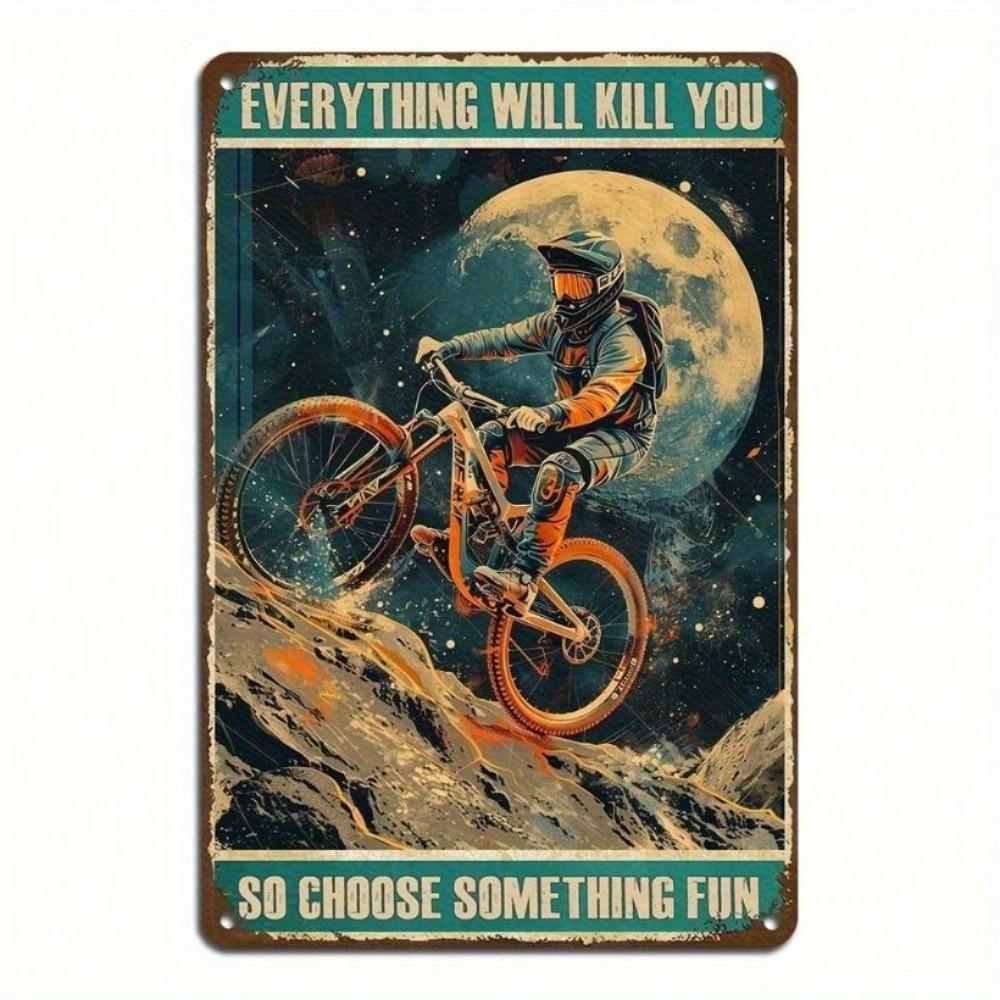 Metal Wall Art Vintage Cycling Humor Tin Sign 20x30 cm Garage Bar Retro Decor