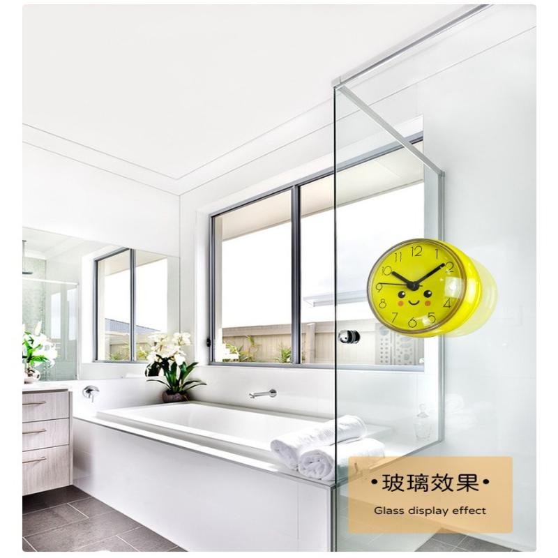 1Pc Mini Suction Cup Wall Clock Bathroom Anti-fog Waterproof Clock Kitchen Bathroom Clock Small Quartz Clock Desk Clock