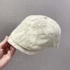 Thin Embroidered Flower Forward Hat Children Spring and Summer Literary and Retro Versatile Breathable Face Ducktongue Beret