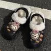 2025 Winter Plus Velvet Cotton Slippers, Outdoor Closed-Toe, 5cm Height Boost