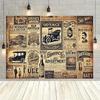 1pc Vintage Newspaper Collage Tapestry Polyester 2D Flat Wall Hanging for Bedroom Living Room All Season Home Decor Gift