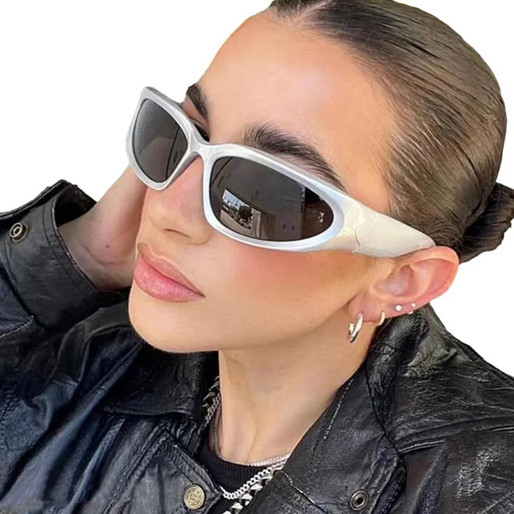 1pc Cyber Futuristic Silver Y2K Millennium Personality Fashion Glasses MEN'S GLASSES WOMEN'S GLASSES